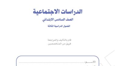 اختبار الدراسات الاجتماعية سادس ابتدائي مسارات الفصل الاول 1446